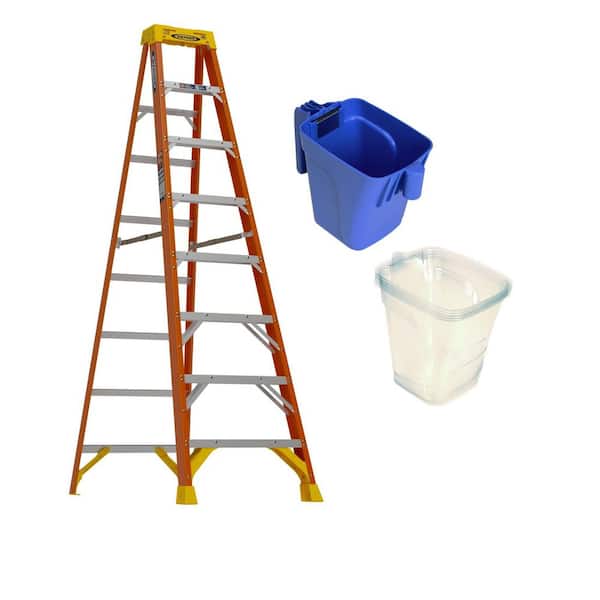 Werner 8 ft. Fiberglass Step Ladder with 300 lbs. Load