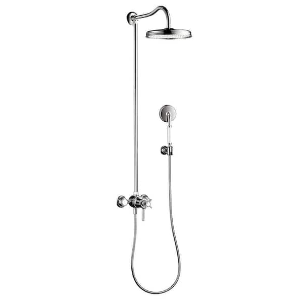 Hansgrohe Montreux 1-Spray Handshower and Showerhead Combo Kit in Chrome (Valve Not Included)