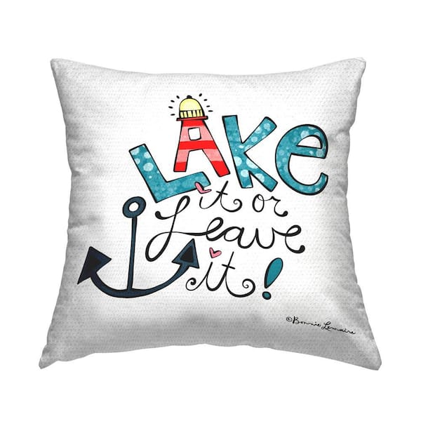 Stupell Industries Whimsical Lake Phrase Outdoor Printed Throw Pillow by Bonnie Lemaire