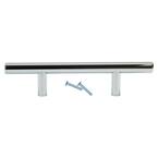 Solid 3 in. (76 mm) Chrome Kitchen Cabinet Drawer T Bar Pull Handle Pull 6 in. Center-to-Center L (25-Pack)