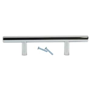 Solid 3 in. (76 mm) Chrome Kitchen Cabinet Drawer T Bar Pull Handle Pull 6 in. Center-to-Center L (5-Pack)