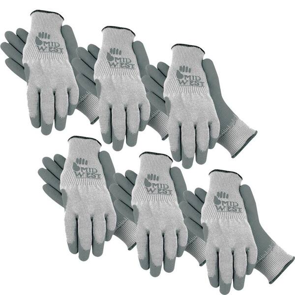 Midwest Quality Gloves Men's Large Heavy Latex Dipped Acrylic Gloves 6-Pair Pack
