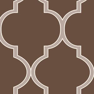 Moroccan Chocolate Brown Peel and Stick Vinyl Wallpaper