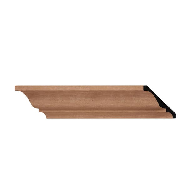 Ekena Millwork WM45 3.75 in. D x 3.69 in. W x 6 in. L Wood (Sapele) Crown Moulding Sample