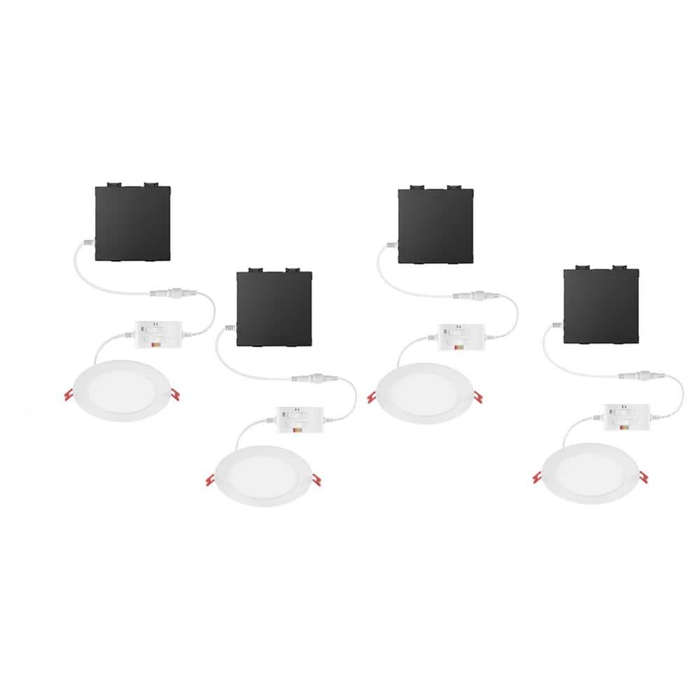 Elite Series 6 in. LED DuoBright, 3-Level Lumen Select, Ultraslim Canless Recessed Light, Adjustable CCT (4-Pack)