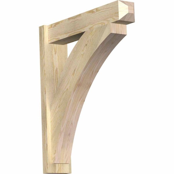 Ekena Millwork 6 in. x 32 in. x 28 in. Douglas Fir Thorton Craftsman Rough Sawn Outlooker