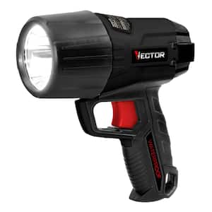 800 Lumen Waterproof LED Handheld Spotlight, 6 AA Batteries Included