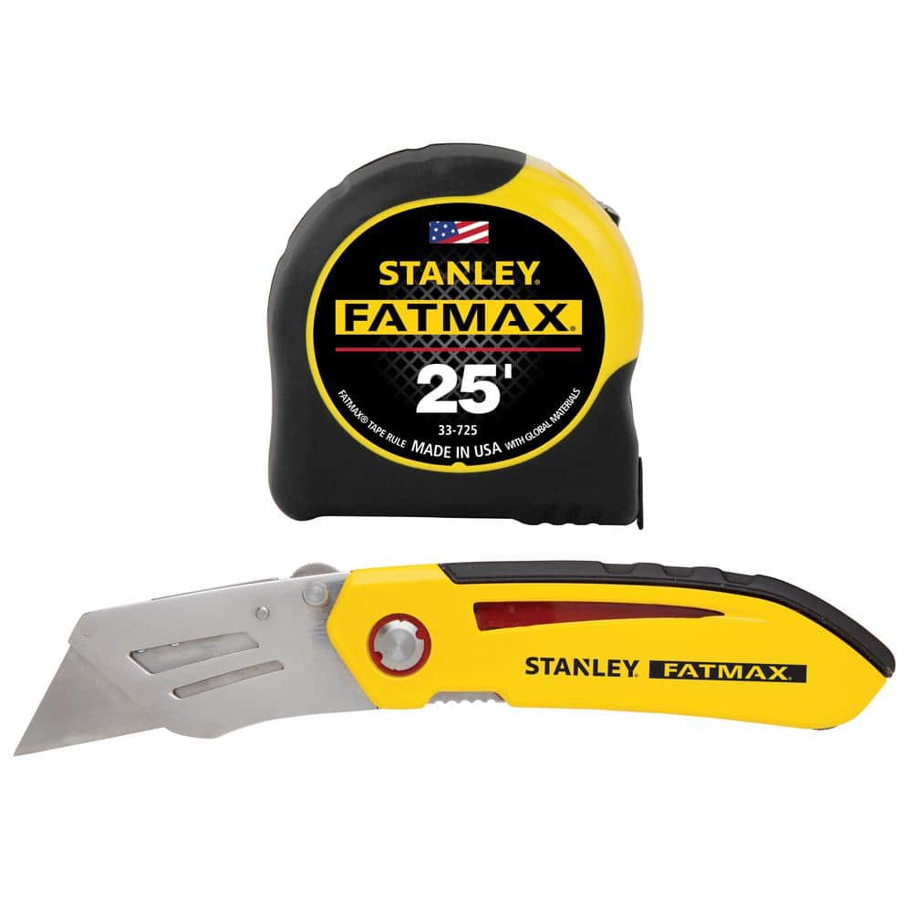 Photos - Tape Measure and Surveyor Tape Stanley FATMAX 25 ft. Tape Measure with Bonus Fixed Blade Folding Knife FMHT71173D 