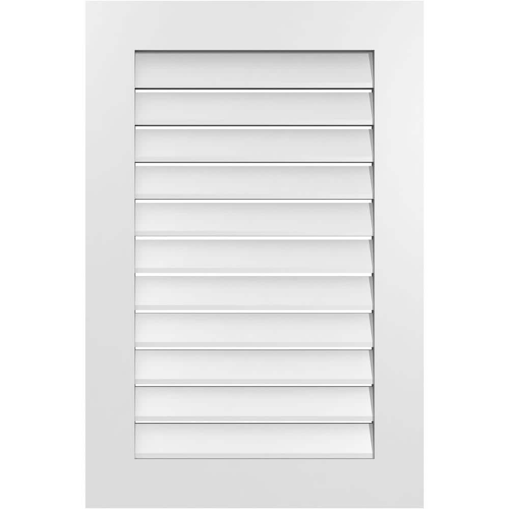 Ekena Millwork 24 in. x 36 in. Vertical Surface Mount PVC Gable Vent ...