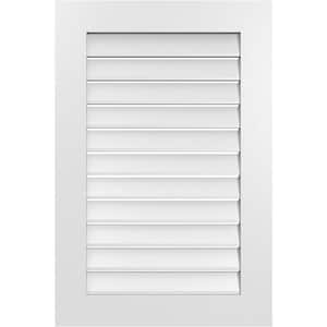 24 in. x 36 in. Vertical Surface Mount PVC Gable Vent: Functional with Standard Frame