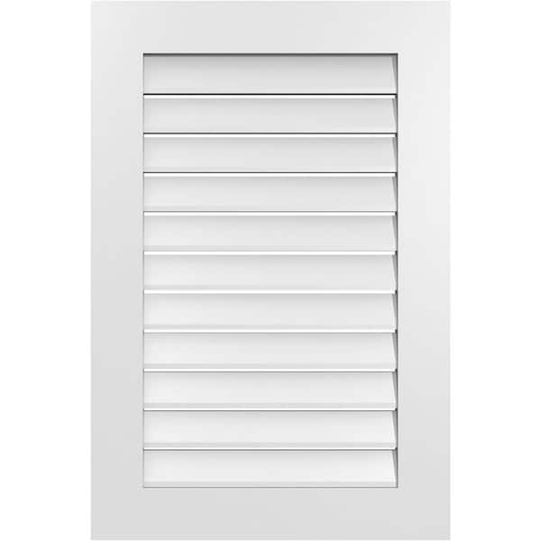 Ekena Millwork 24 in. x 36 in. Vertical Surface Mount PVC Gable Vent: Functional with Standard Frame