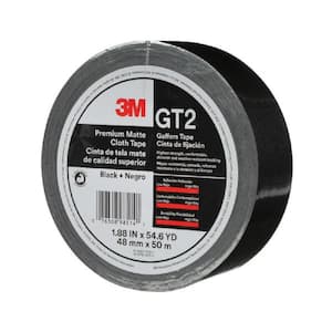 GT2 Premium Matte Cloth Black 1.88 in. x 164 ft. Non-Reflective No-Residue Gaffer's Tape