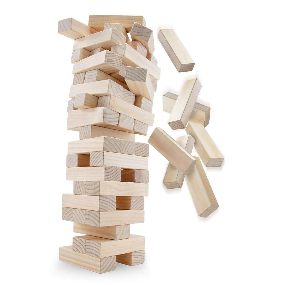 Jumbo Wooden Toppling Oversized Jenga Blocks Large Tumbling Tower Game 60 Piece 