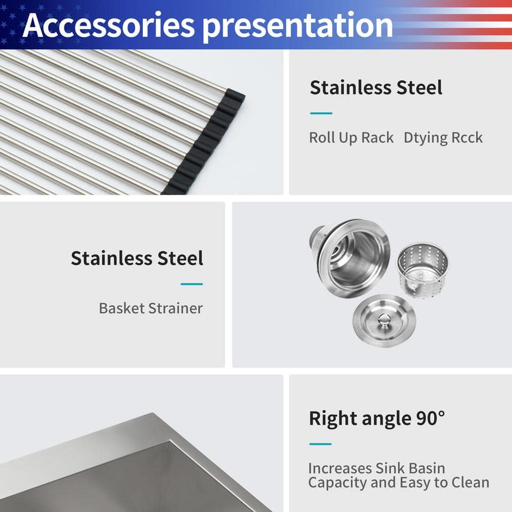 18" Stainless Steel Single Bowl Undermount Kitchen Sink