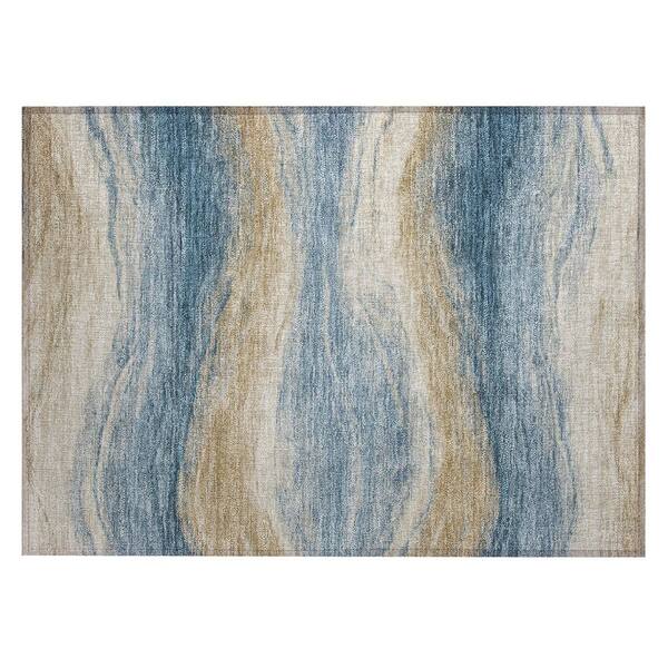 Chantille Machine Washable Indoor/Outdoor Abstract ACN3020 Denim 3 ft. x 4 ft. Area Rug