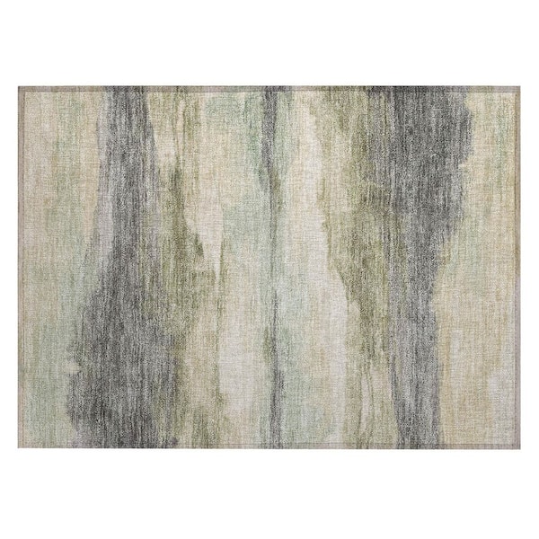 Chantille Machine Washable Indoor/Outdoor Abstract ACN3008 Sage 3 ft. x 4 ft. Area Rug