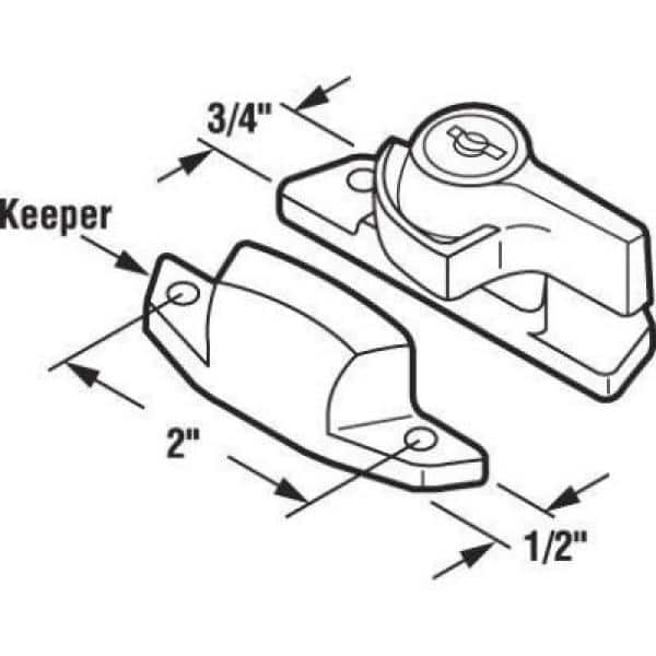 Slide-co 17695-BB Window Sash Lock, Keyed, Brass