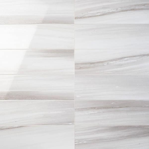 Samoa Gray 7.87 in. x 23.62 in. Polished Ceramic Wall Tile (10.32 sq. ft./Case)