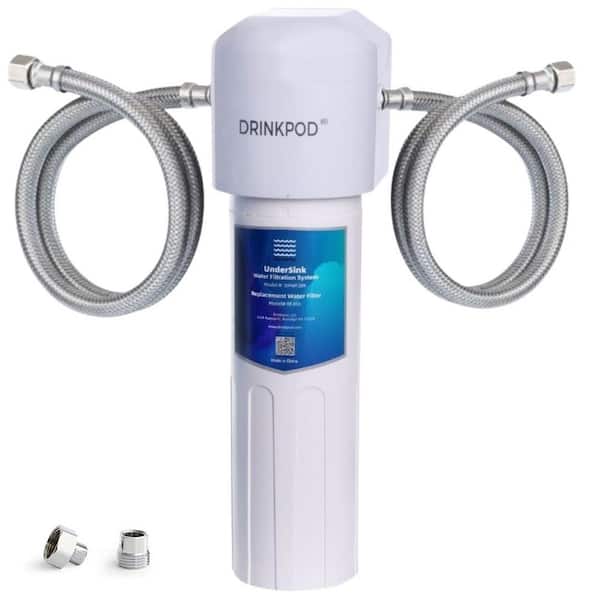 DRINKPOD 20000 Gal. Under Sink Water Filtration System High Capacity with Multi Stage Filtration System