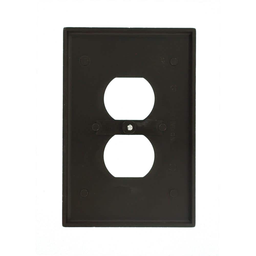 Leviton Brown Oversized Thermoset Plastic 1-Gang Duplex Wall Plate