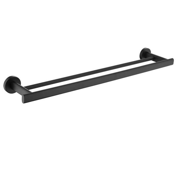 ATKING 24 in. Wall Mount Towel Bar in Round with Stainless Steel Matte Black