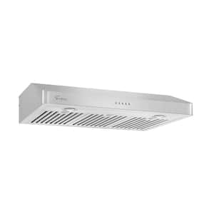 30 in. Ducted Under the Cabinet Range Hood in Stainless Steel with Permanent Filters and Quiet Motor