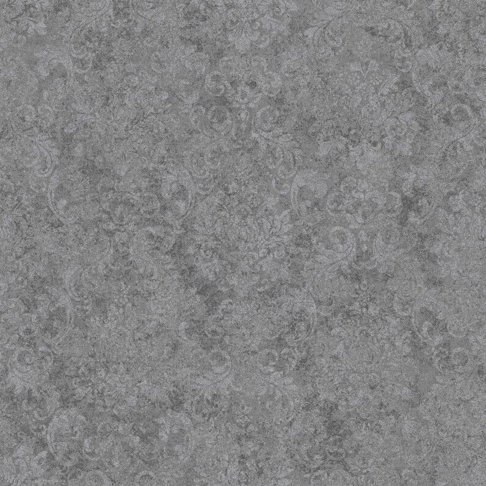 Special FX 2 Collection Grey Metallic Damask Vinyl on Non-Woven Non-Pasted 