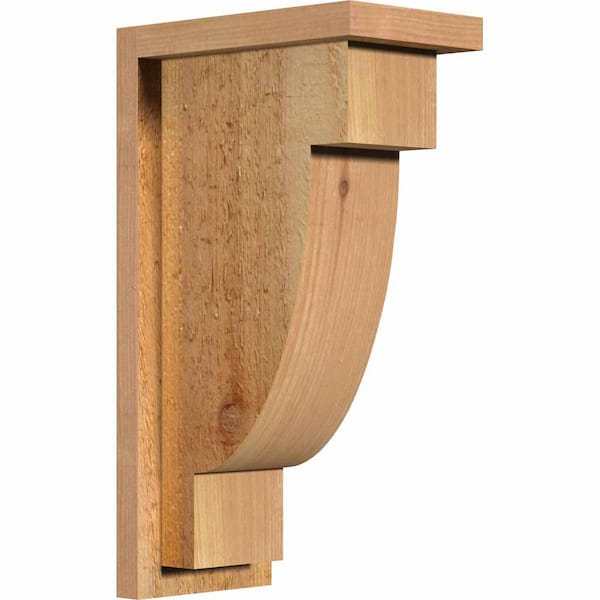Ekena Millwork 6 in. x 10 in. x 18 in. Western Red Cedar Alpine Rough Sawn Corbel with Backplate