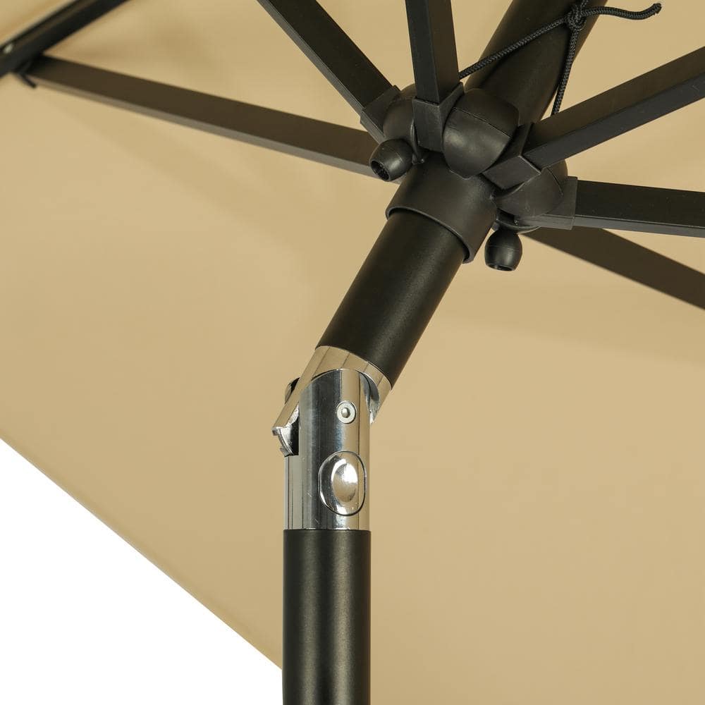 10' x 6.5' Champagne Rectangular Patio Umbrella with LED Lights