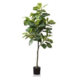 60 in. Artificial Fiddle Leaf Fig Tree with Black Pot