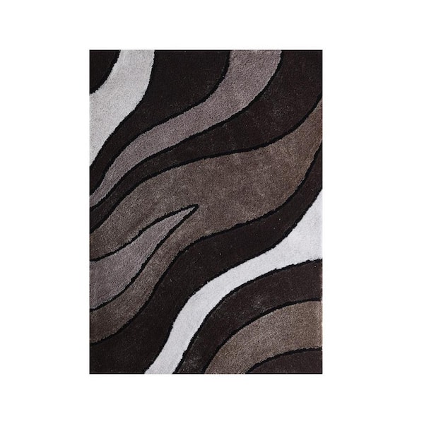 2 ft. x 3 ft. Brown and White Gradient Area Rug