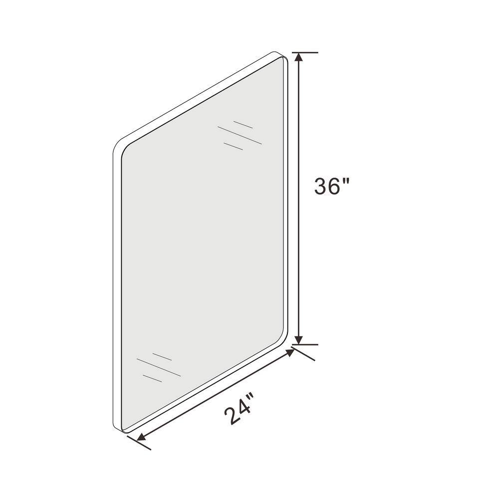 Klajowp 24 in. W x 36 in. H Small Rectangular Angle rounded Framed Wall