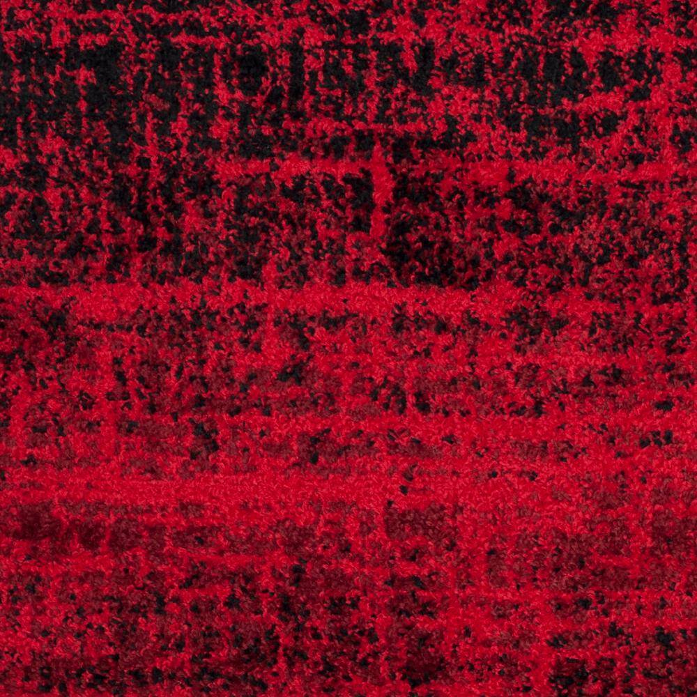 Red and Black Synthetic Circle Area Rug, 2'-6" x 4'