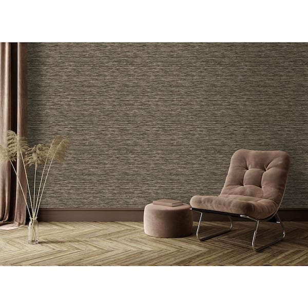 Charcoal Horizontal Water Ripple Print Non Woven Non-Pasted Textured Wallpaper 57 Sq. Ft.