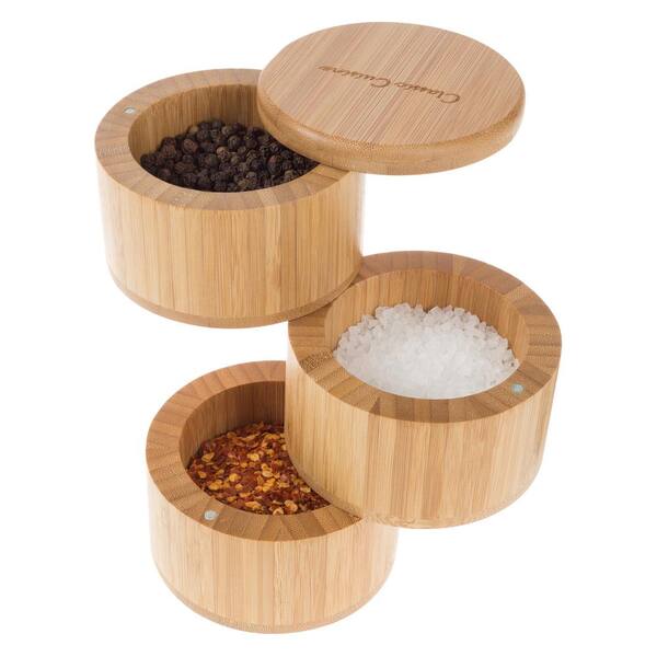 Classic Cuisine Bamboo 3-Tier Multi Compartment Spice Storage Container