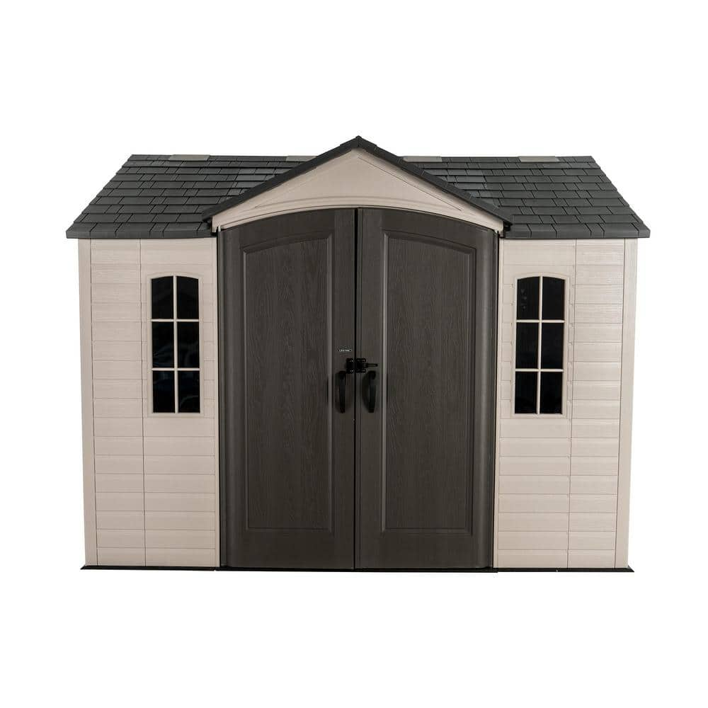 Lifetime 10&#39; x 8&#39; Outdoor Storage Shed Desert Sand: Secure, UV-Protected, Weather-Resistant