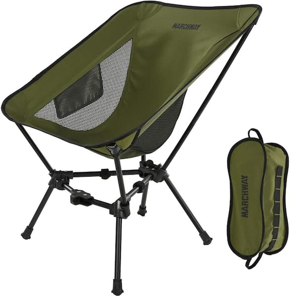Angel Sar Lightweight Aluminum Folding Camping Chair for Outdoor Hiking, Green