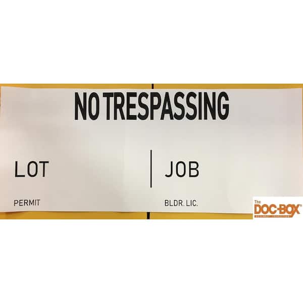 DOC-BOX 11 in. x 23 in. x 0.015625 in. Outdoor/Indoor Lot Job Replacement Decal