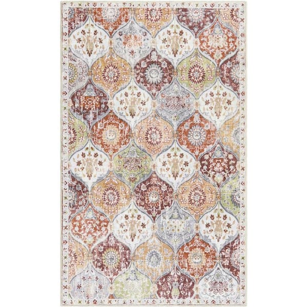 3' x 5' Trellis Washable Non-Slip Rug