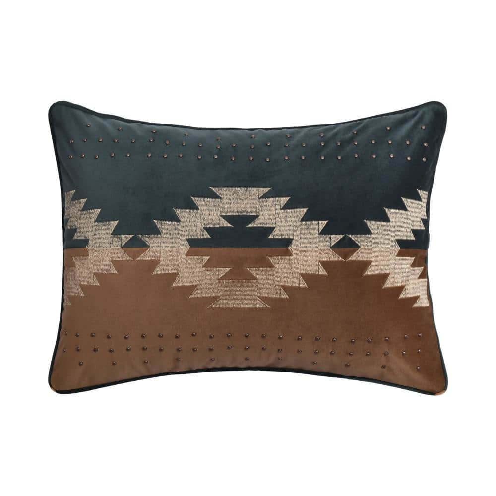 Benson Teal Polyester Southwest Boudoir Decorative Throw Pillow 14 In. L X 