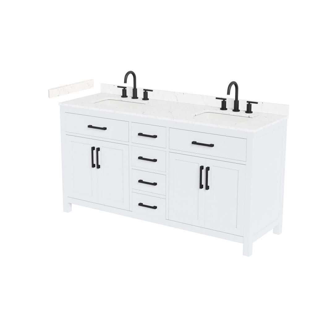 Beckett 66 in. Double Freestanding White Bath Vanity with Top price history on PriceWatchPro
