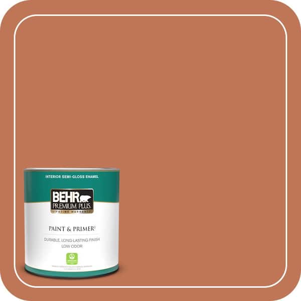 BEHR PREMIUM PLUS 1 qt. #M200-6 Oxide Semi-Gloss Enamel Low Odor Interior Paint & Primer