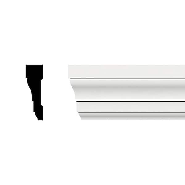 Ekena Millwork 1-1/8 in. x 3/4 in. x 96 in. Base Moulding, PVC (12-Pack)