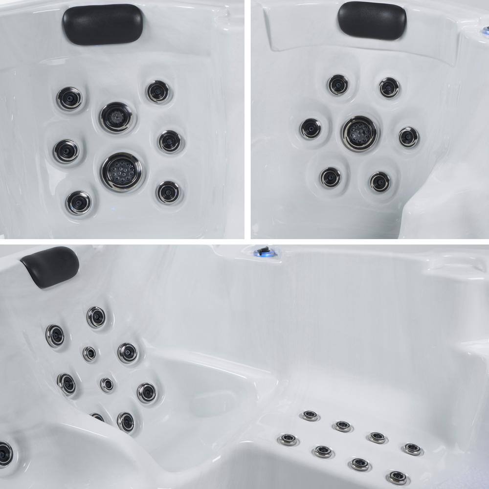 Narada Harmony 6-Person Brown and Silver Square Hot Tub
