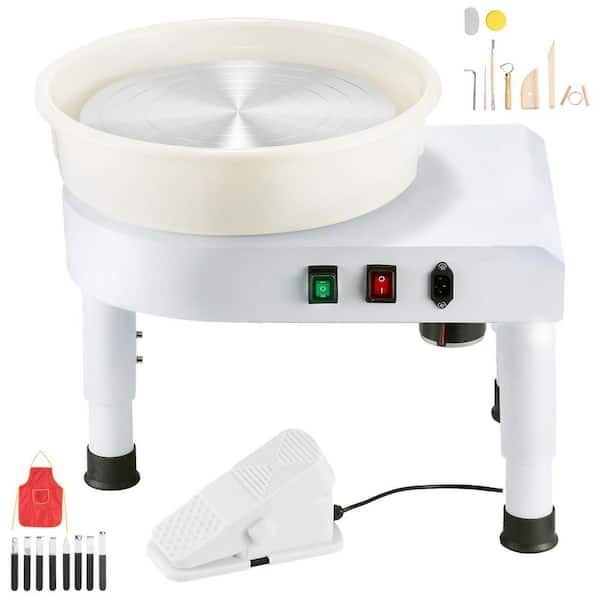 14 in. Pottery Wheel Ceramic Forming Machine 60-300 RPM Adjustable Speed Foot Pedal Detachable Basin 2025 Upgrade