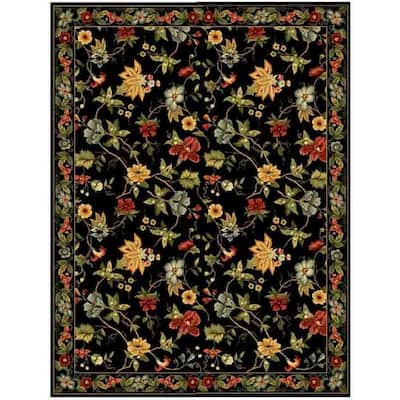 SAFAVIEH Chelsea Black 3 ft. x 4 ft. Gradient Border Floral Area