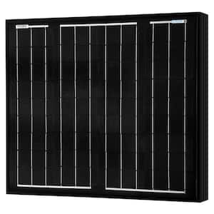 50-Watt 12-Volt All Black Mono Solar Panel, Compatible with Portable Chest Fridge Freezer Cooler Panel