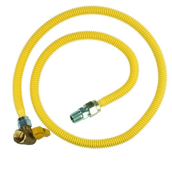 ProCoat 1/2 in. MIP x 3/4 in. FIP Angle Ball Valve x 60 in. Stainless Steel Gas Connector 5/8 in. O.D. (93,200 BTU)