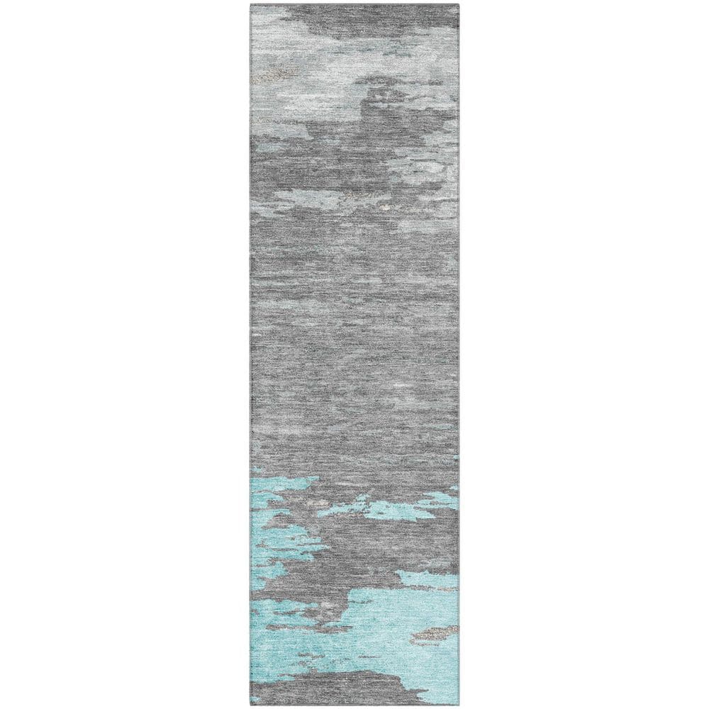 Mayfield Premium Machine Washable Abstract AMF2010 Teal 2 ft. x 7 ft. Runner Rug price history on PriceWatchPro