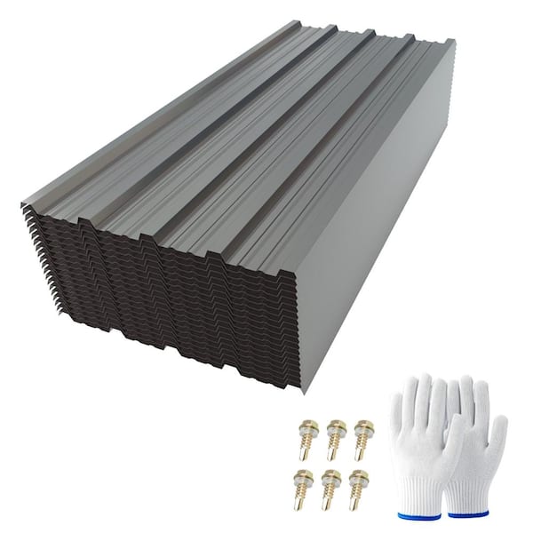 20-Pack Corrugated Metal Roofing Panels,42.52" x 18.9" Roof Sheets for Shed,  Garage, Outdoor Storage,Fence, Wall Siding
